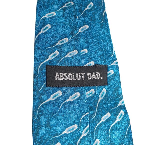 Absolut Dad Blue Novelty Pattern Necktie Vodka Server Bartender Waiter Bar Funny - Picture 4 of 5